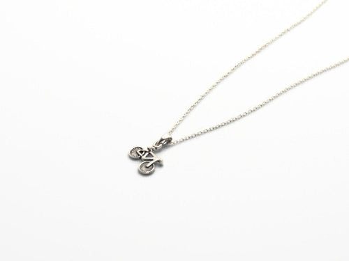 Bike Necklace Silver | Dainty Layered Necklace With Bicycle Charm Pendant & Cycling Jewelry Gift