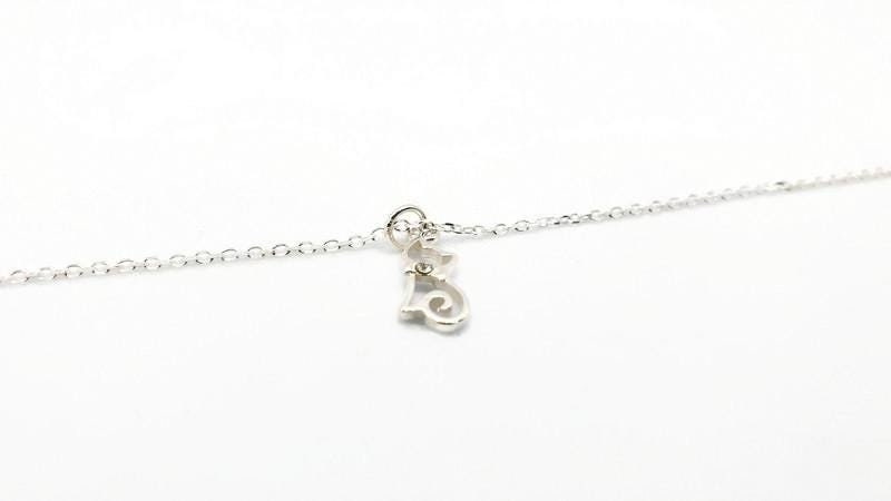 Sterling Silver Cat Pendant Necklace: Minimalist Animal Charm