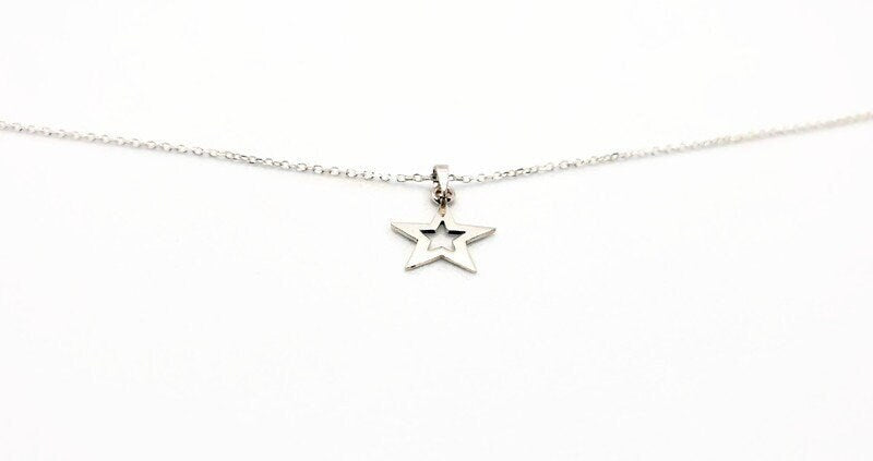Sterling Silver Star Necklace: Minimalist Celestial Jewelry