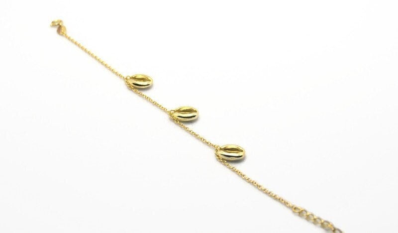 Gold Plated or Silver Bracelet – Adjustable 925 Silver Scallop Shell Beach Jewelry