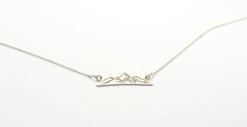 Mountain Peaks Necklace - Sterling Silver Pendant With Rolo Chain | Travel Inspired Jewelry