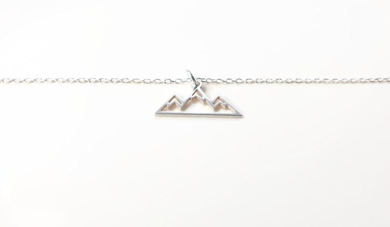 Sterling Silver Necklace – Minimalist Mountain Charm Pendant | Hiking Jewelry Gift