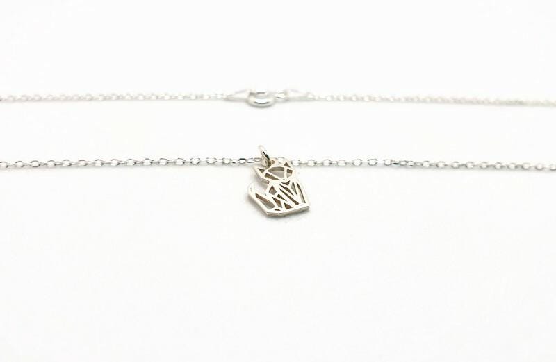 Origami Fox Necklace – Sterling Silver & 18K Gold Plated Pendant Jewelry
