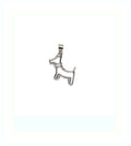 Sterling Silver Dog Pendant – Minimalist Zircon Dog Charm Necklace