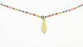 Gold Feather Necklace – Boho Multicolor Enamel Chain | 18K Gold Plated Silver Pendant