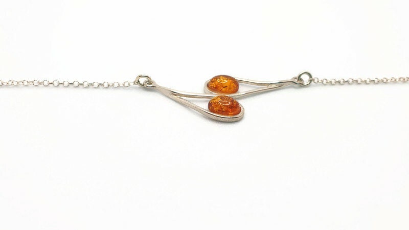Baltic Amber Necklace – Sterling Silver, Oval Cut Pendant, Honey & Milky Yolk