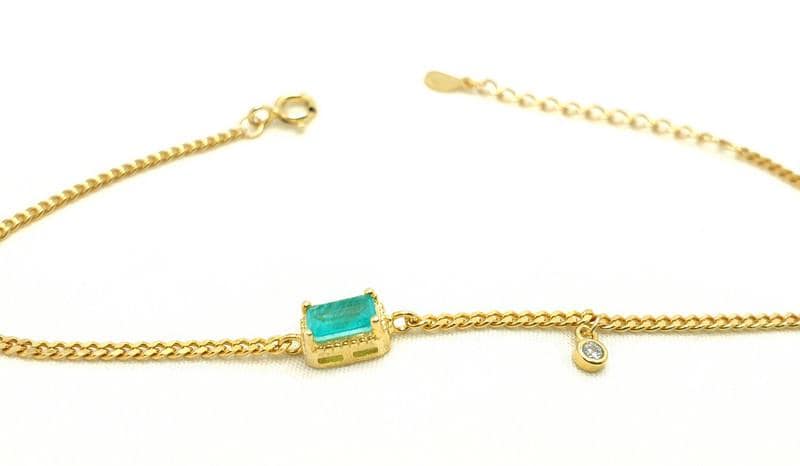 Paraiba Tourmaline Bracelet – Natural Gemstone With Gold Plated Chain & Healing Crystal Jewelry