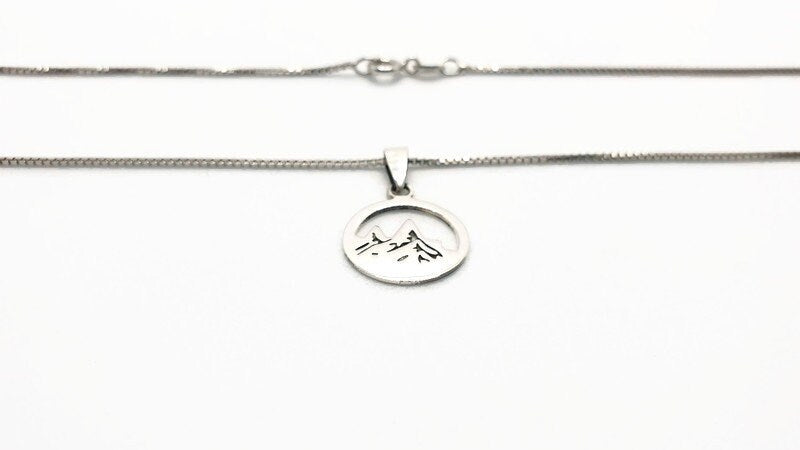 Engraved Mountain Necklace - Sterling Silver Pendant With Forest Charm | Hypoallergenic