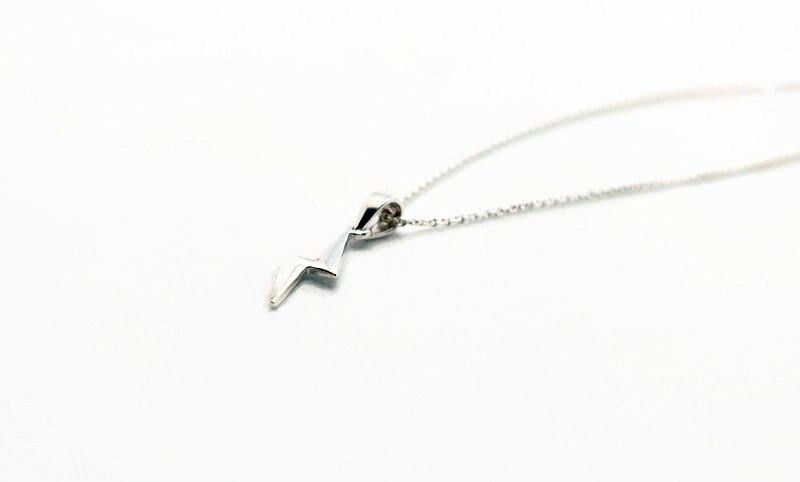 Lightning Bolt Necklace - Sterling Silver Zeus Thunderbolt Charm Pendant