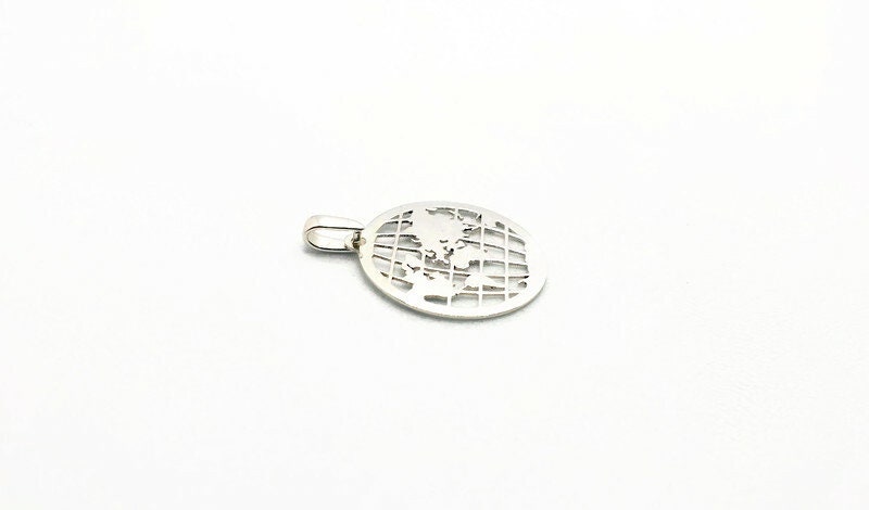 Sterling Silver Necklace – Globe Pendant Travel Jewelry With 925 Silver Chain