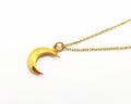 Gold Plated Silver Crescent Moon Necklace - Rolo Chain
