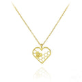 Gold Honeycomb Heart Bee Necklace: 18K Gold-Plated Silver Pendant