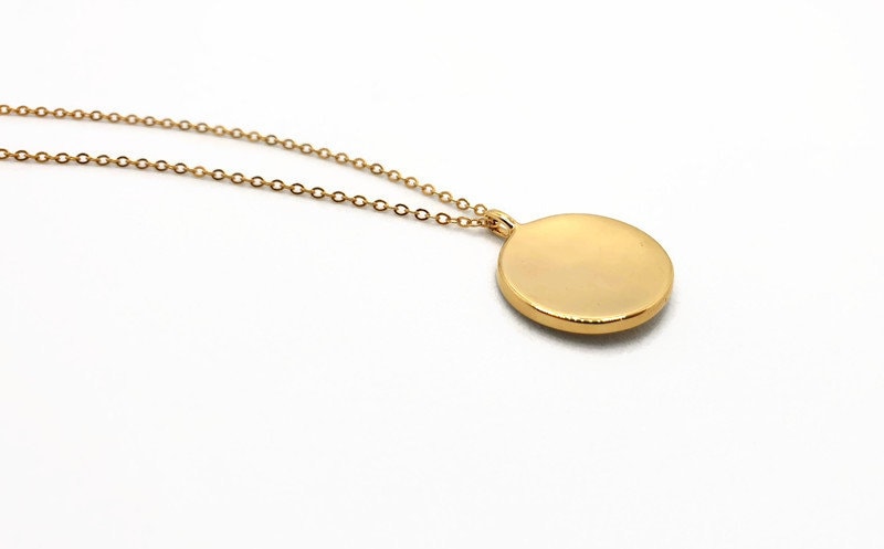 Gold Plated Silver Bee Necklace: White Enamel Circle Pendant