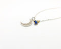 Sterling Silver Celestial Necklace: Moon & Blue Star Pendant