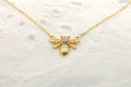 Gold Plated Bee Necklace: Cubic Zirconia Honeybee Pendant