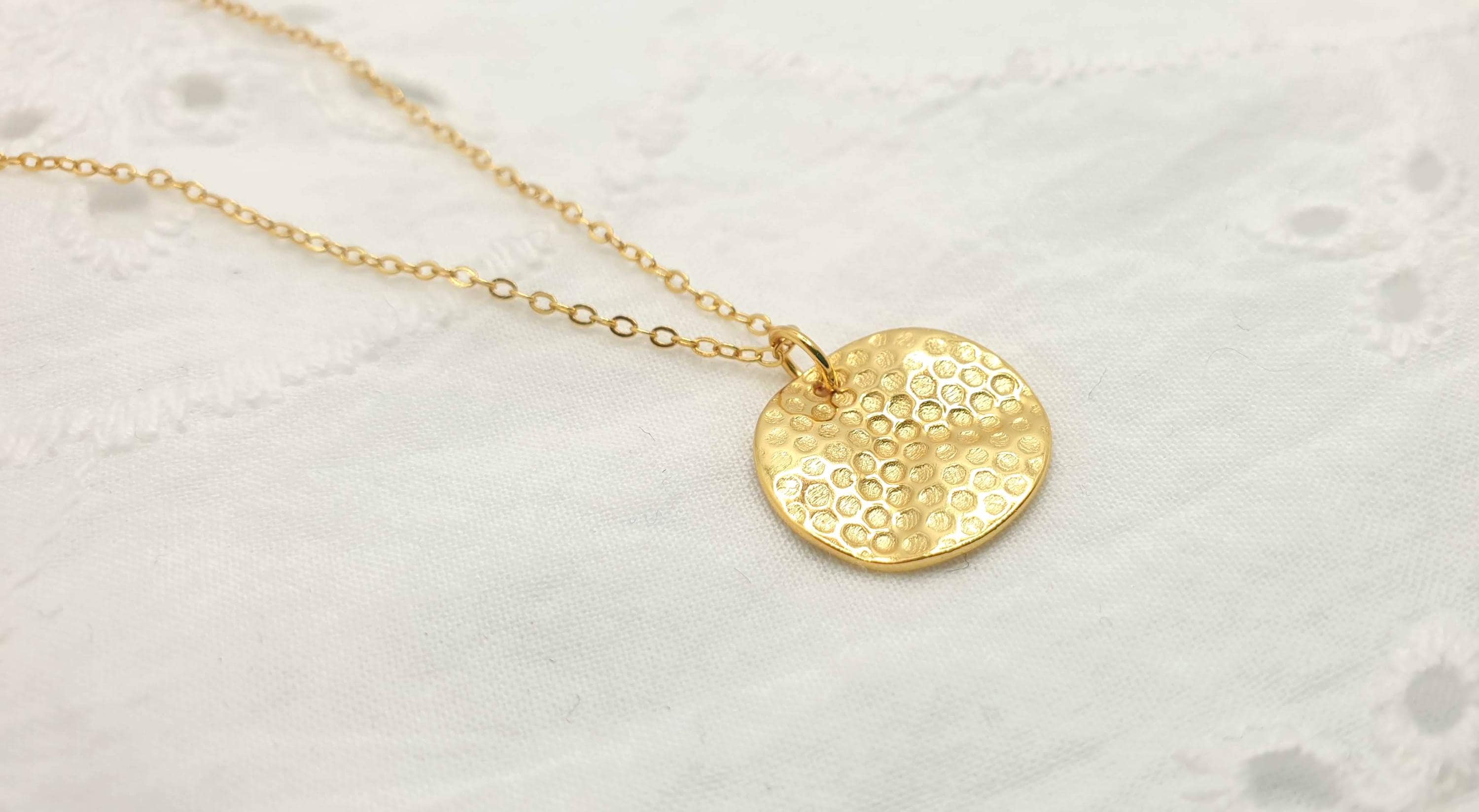 Gold Plated Honeycomb Bee Necklace: Cubic Zirconia Charm