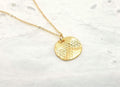 Gold Plated Honeycomb Bee Necklace: Cubic Zirconia Charm