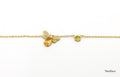 Gold Plated Honey Bee Necklace: Citrine, Peridot & Cubic Zirconia