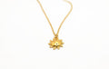 Sun Star Pendant Necklace in Gold Plated Silver, Celestial Jewelry, Sun Charm with gold plated chain
